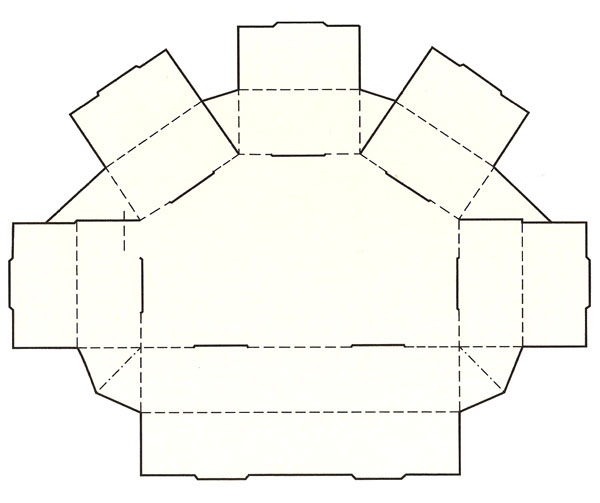 多边形盘式盒结构展开图