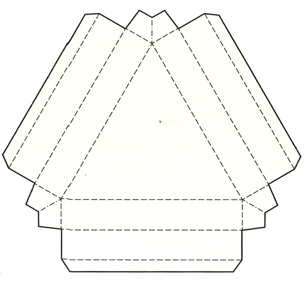 三角形盘式结构包装盒展开图